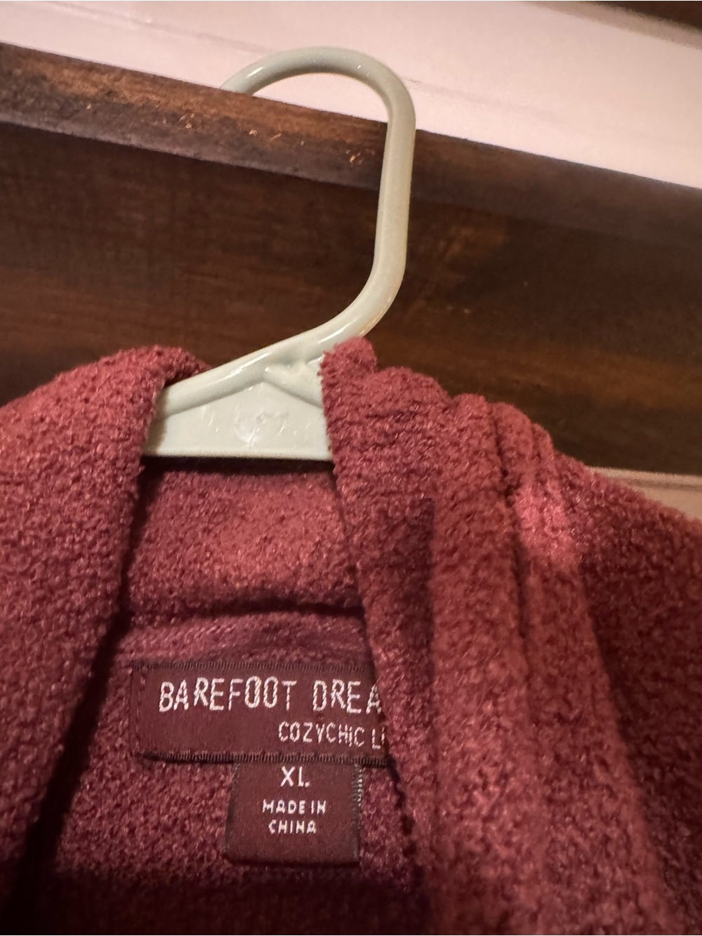 BAREFOOT DREAMS WOMENS BURGUNDY XL COMFY CARDIGAN ROBE EUC